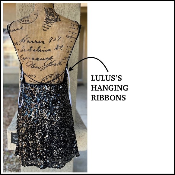 Lulus Force of Fashion Black Backless Sequin Mini Dress Size Small NWTs - Picture 4 of 7